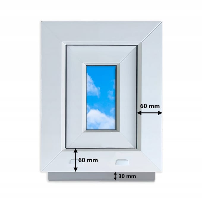 Fenêtre en PVC blanc, oscillo-battante, 40x50 cm, 400x500 mm, double vitrage, oscillo-battante