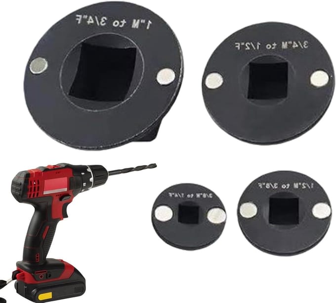 Steekadapter Set - Ratelsleutel Adapters - Krappe Ruimtes - Laag Profiel Ontwerp - 4 Delig - Zilver