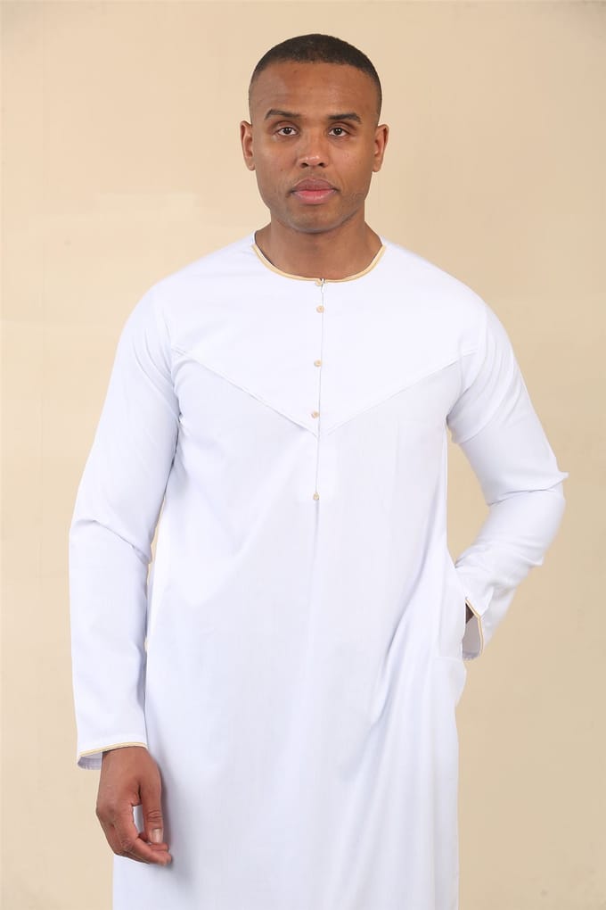 Omani Eid witte Thobe Saudi Emirati Jubba-jas voor heren
