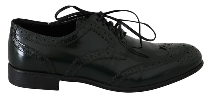 Dolce & Gabbana Groene Leren Brogue Oxford Damschoen