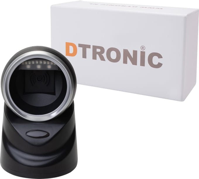 DTRONIC DT3185 tafelscanner – USB Plug & Play – 1D/2D QR – Handsfree barcode scanner – Voor PC, Mac & Linux