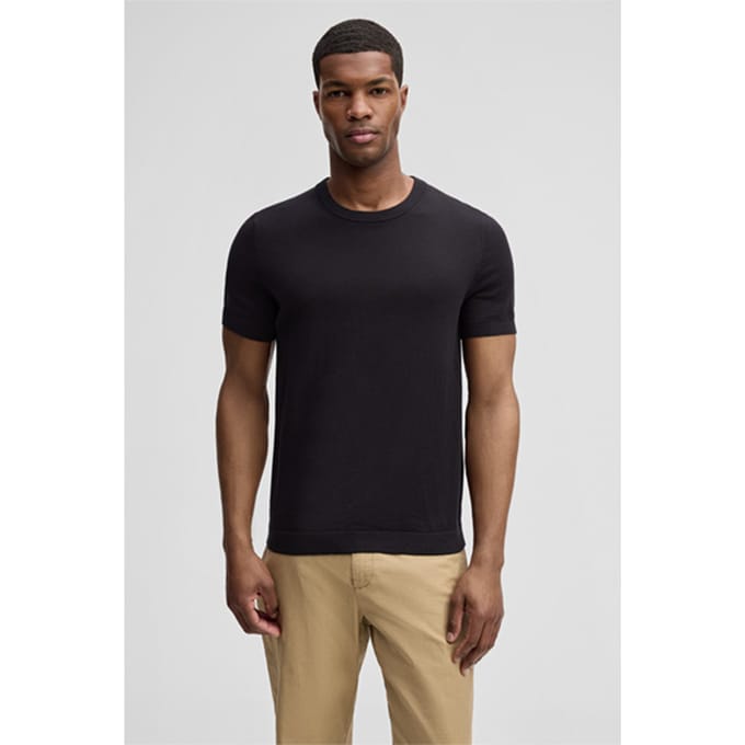 Gebreid shirt Robas met zijde, zwart