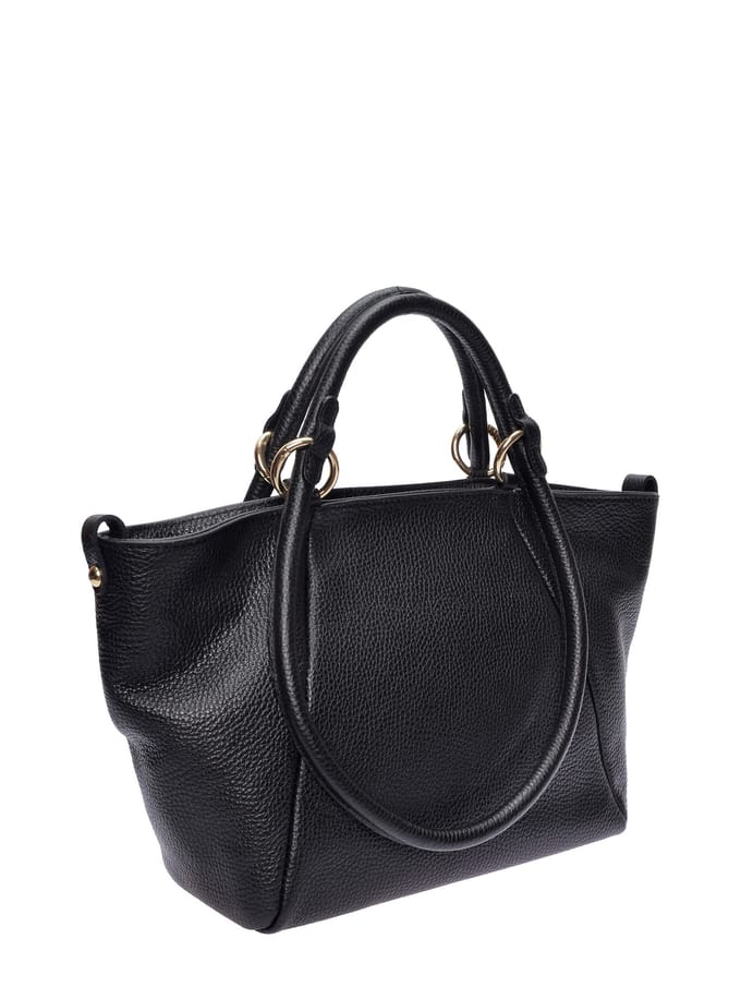 Roberta M Zwart Rundleer Tas