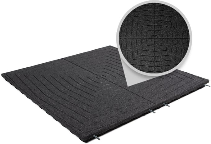 Rubbermagazijn - Rubberen tegels - Zwart design - Per 1 m² - Dikte 4,8cm - 100x100cm - Speelplaatstegel