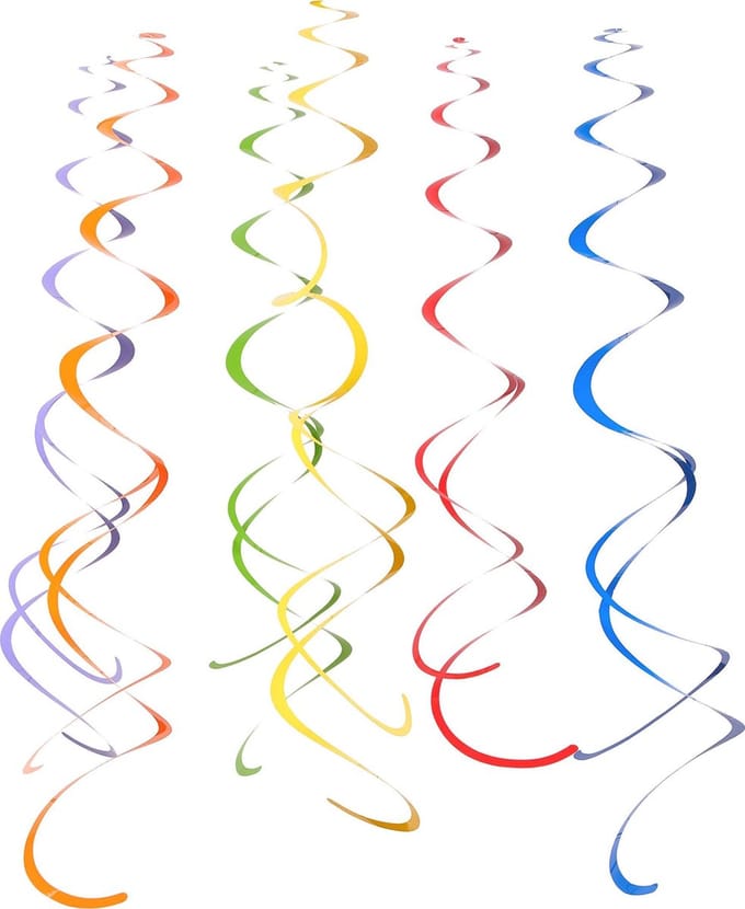 Amscan - Swirls Regenboog (12 stuks)
