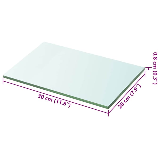 vidaXL - Wandschap - transparant - 20x30 - cm - glas