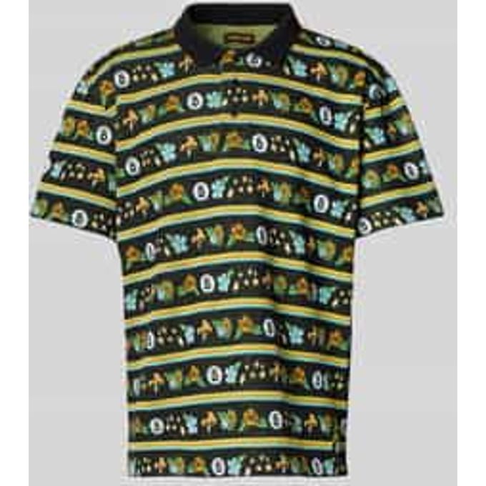 Poloshirt met korte knoopsluiting en labeldetail