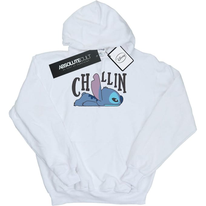 Disney Heren Lilo en Stitch Chillin Hoodie (Wit)