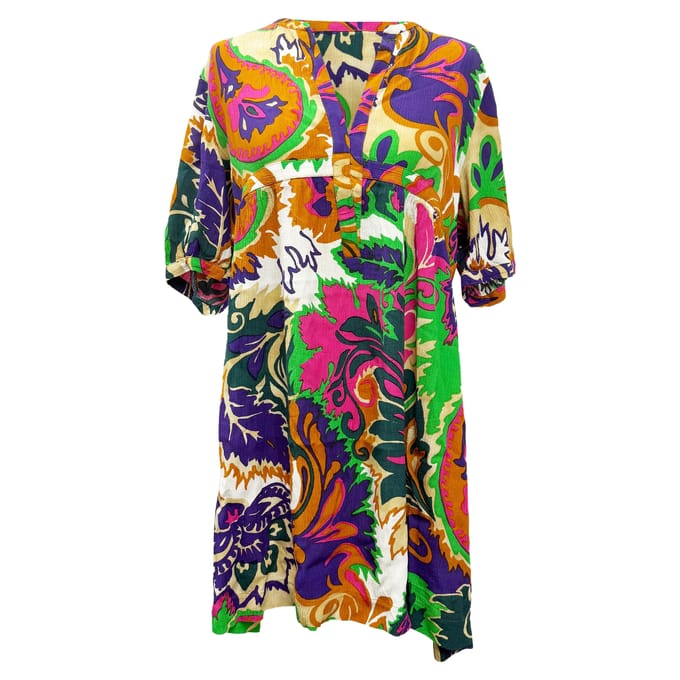 Ba&Sh Nilly bedrukte mini-jurk met plooien in veelkleurige viscose