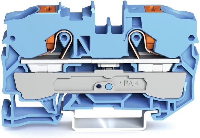 WAGO 2210-1204 Doorgangsklem 10 mm Push-In-klem Blauw 25 stuk(s) Piece