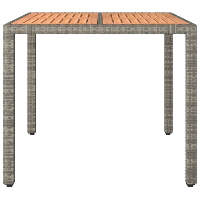 vidaXL - Tuintafel - met - houten - blad - poly - ratten - en - acaciahout - grijs