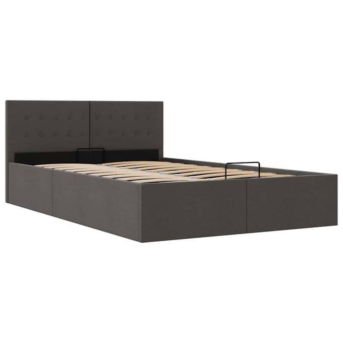 vidaXL - Bedframe - met - hydraulische - opslag - stof - donkergrijs - 120x200 - cm