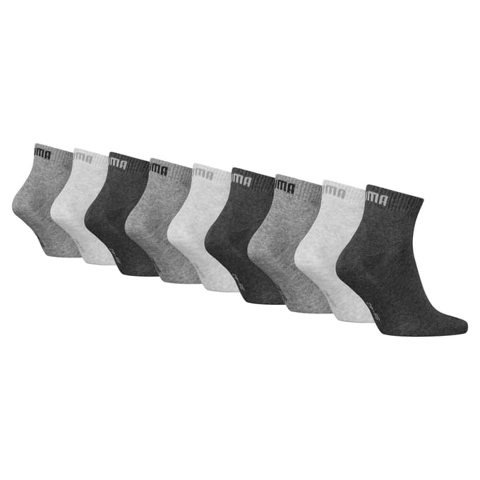 Puma 9-paar Quarter sokken - katoen - 42 - Grijs