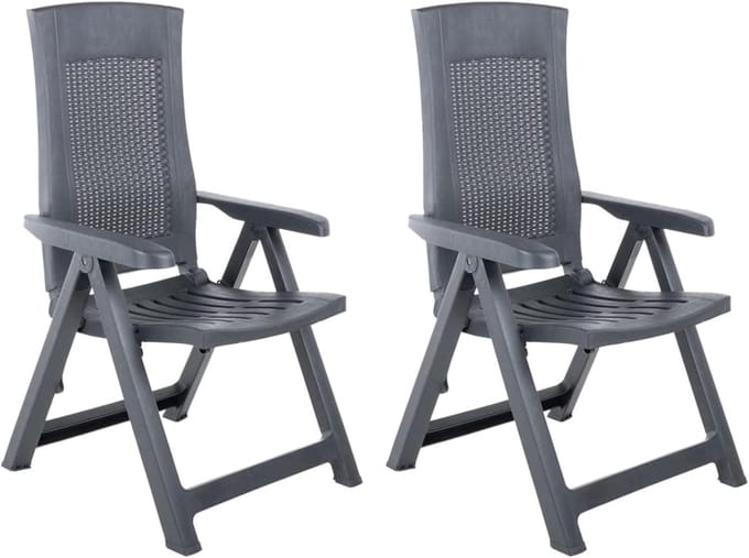 Tuinstoelen Set - Verstelbare Stoelen - Buiten Ontspannen - Verstelbare Rugleuning - 2 stuks - Antraciet