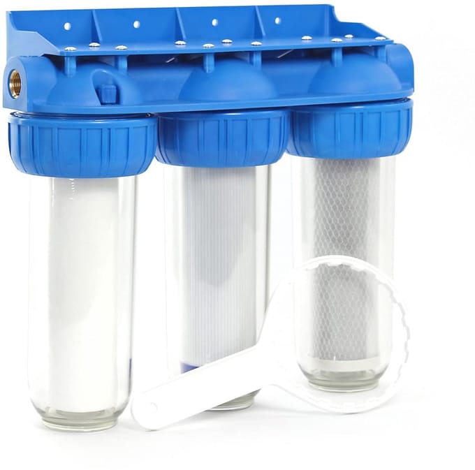 3-traps waterfilter systeem met actieve kool en sedimentfilter 32,9mm 1"