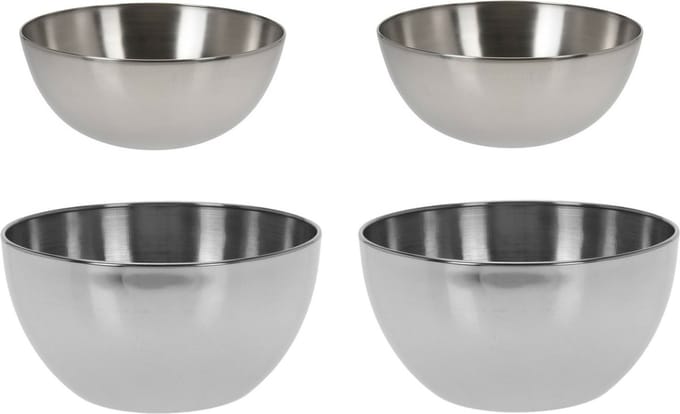 Excellent Houseware voedsel serveerschalen - Set 8x - RVS - D24/D13 cm