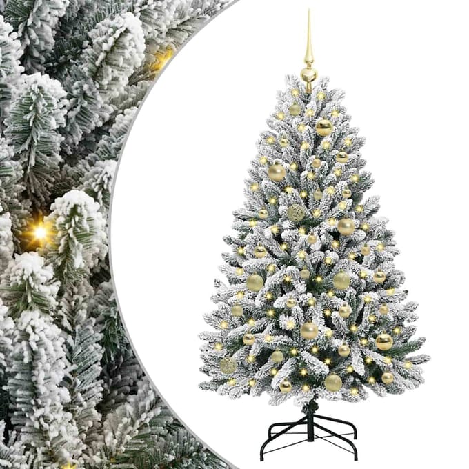 vidaXL - Kunstkerstboom - 120 - cm - 150 - LED's - Warmwit - PVC - en - Staal