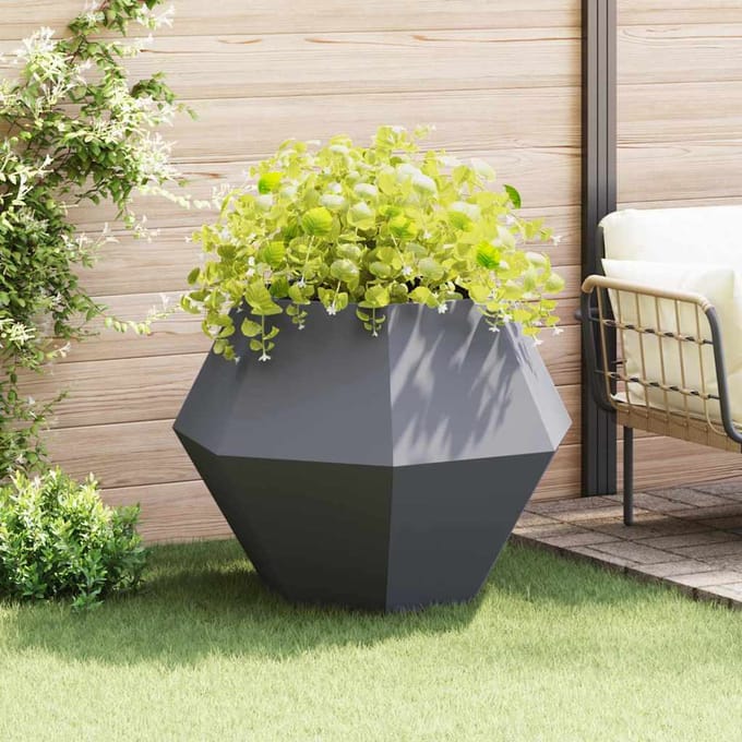 vidaXL Plantenbak Antraciet 100 x 100 x 80 cm Staal
