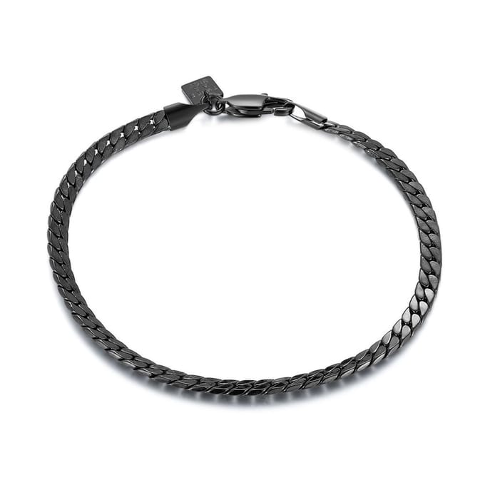 Twice As Nice Armband in edelstaal, zwart 21cm