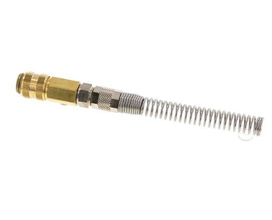 Messing DN 5 Luchtkoppeling Snelkoppeling 6x8 mm Push-On Buigbescherming Draaibaar