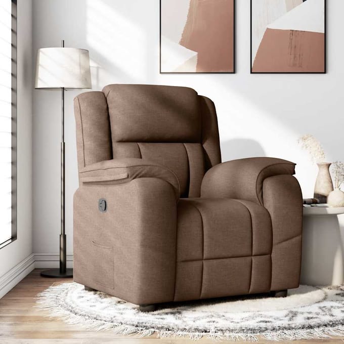 vidaXL - Fauteuil - verstelbaar - stof - bruin