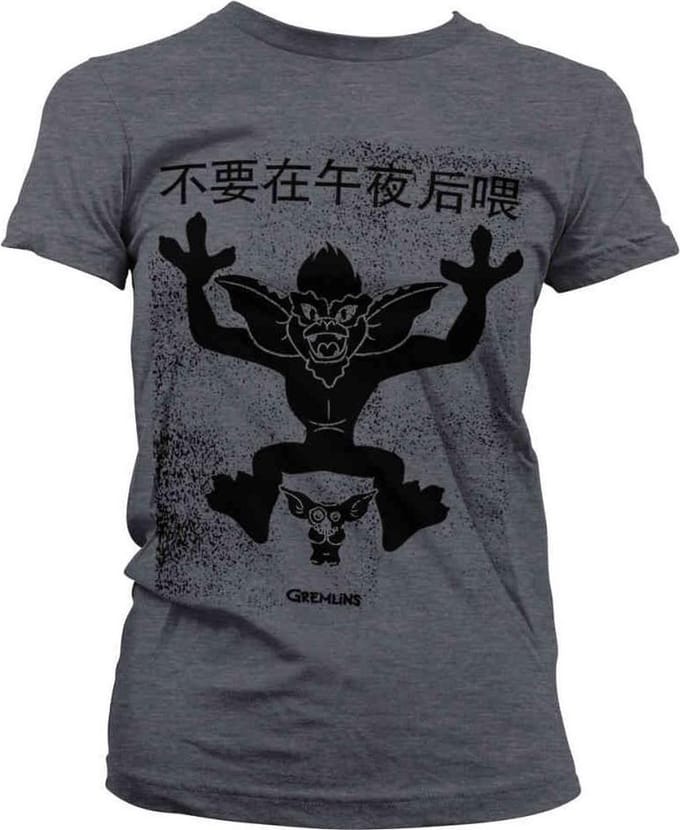 Gremlins Dames Tshirt -L- Chinese Poster Grijs