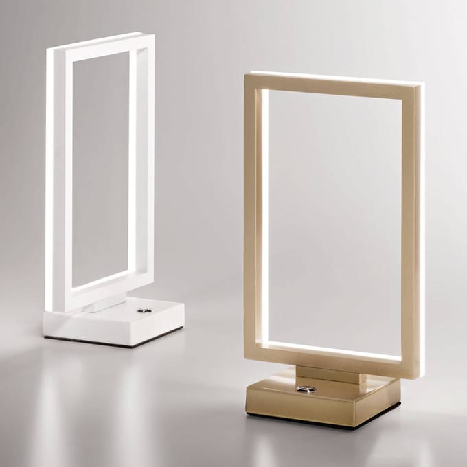 Fabas Luce LED tafellamp Bard, dimbaar, in wit