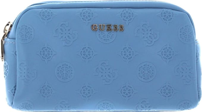 GUESS Toilettas Double Zip Cosmetic Bag Slate Blauwgrijs