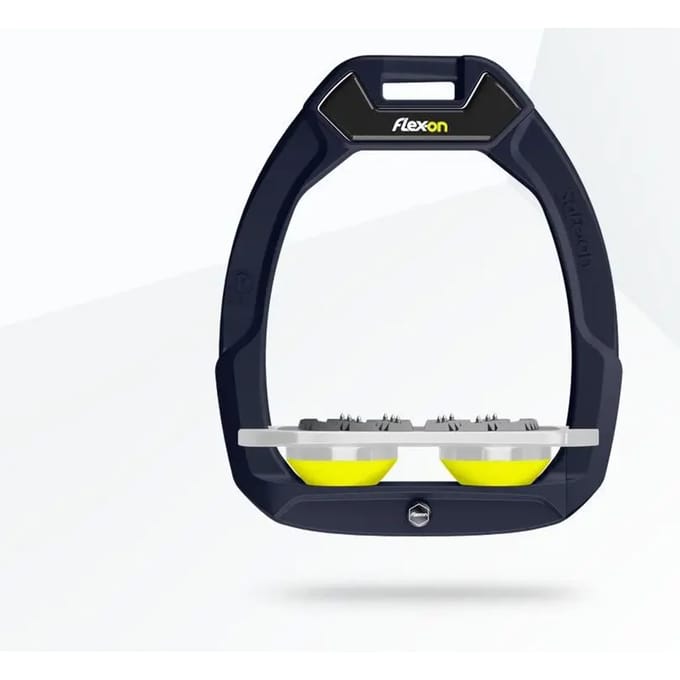 Platte Ultra Grip Aluminium/Grijs/Geel veiligheidst stirrups Flex-On Safe-On