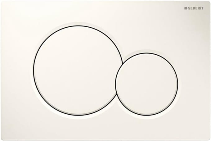 Spoelplaat Toilet - Drukplaat - Dubbele Spoeling - Edelweiss Design - 1.12M Frame - Zwart
