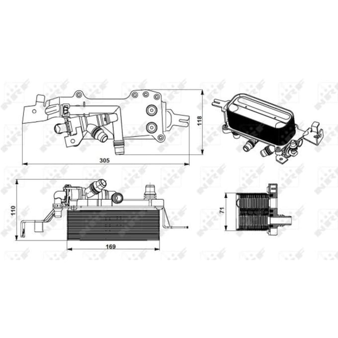 Olie radiator, automatische versnellingsbak NRF 31749