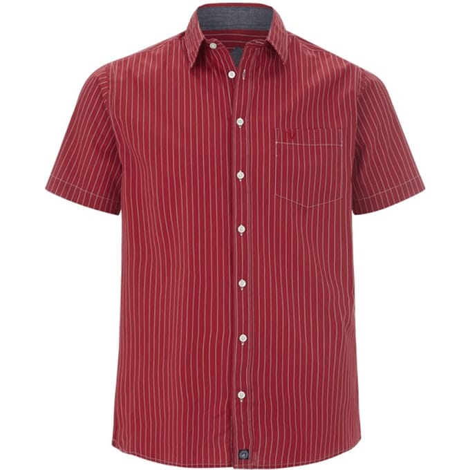 Jan Vanderstorm herren Gestreept Overhemd - 47/48 - rood - Plus Size