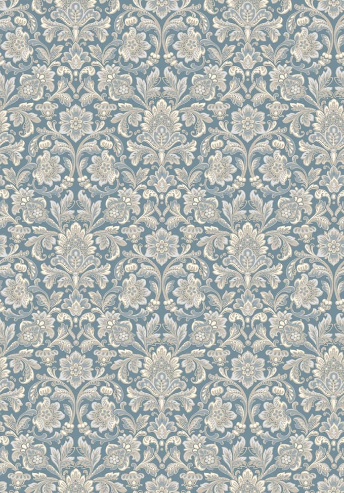 Boråstapeter Vliesbehang 4524 - Anno - Klassiek Blauw - 53cm x 10.05m