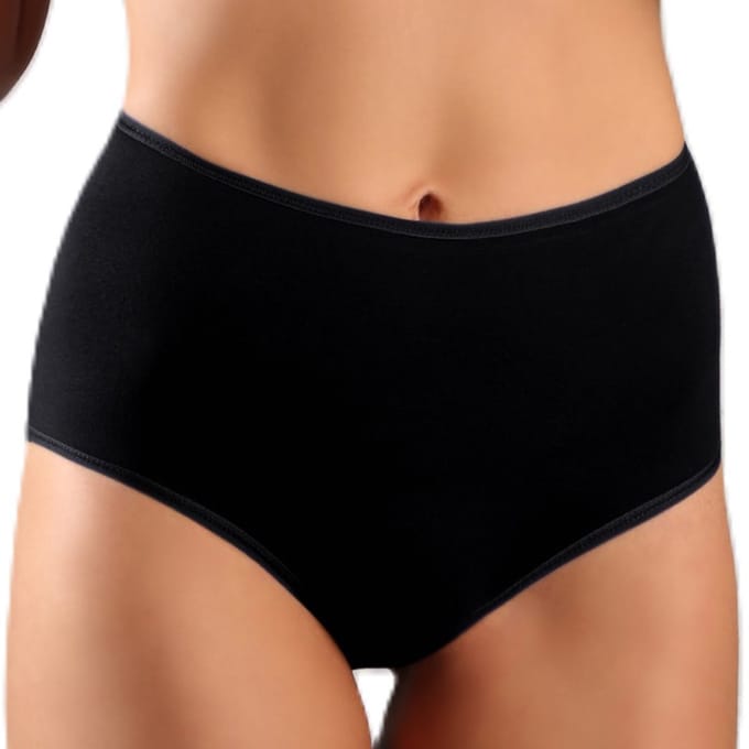 FUNNY DAY Dames Slip WIKTORIA - 2-Pack - Zwart - Maat S - Hoge taille