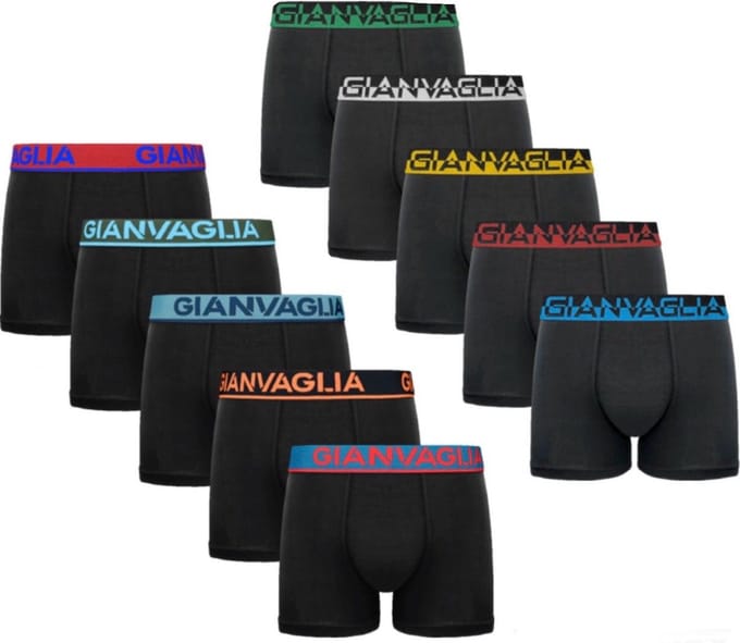 Heren katoenen boxershort 10 - pack effen kleur M