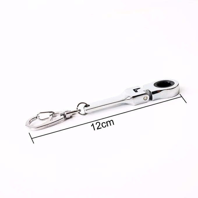 Tuning Sleutelhangers Auto Tuning Onderdelen 10mm Ratelsleutel Sleutelhanger Sleutelhanger Sleutelring zilver
