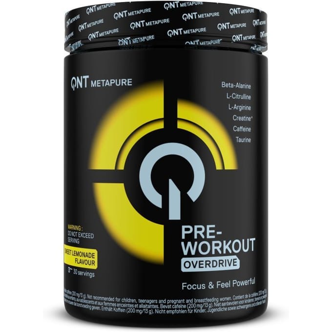 QNT Metapure Preworkout Overdrive Sweet Lemonade 390 Poeder