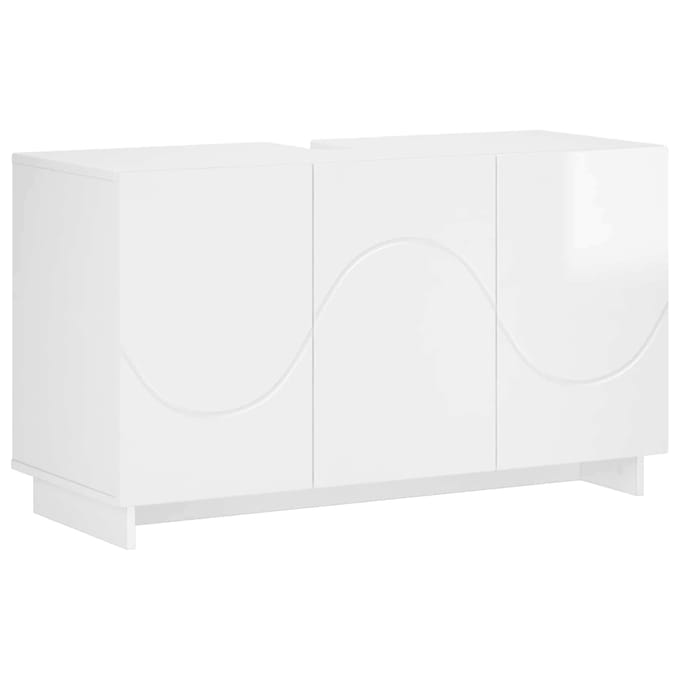 vidaXL - Badkamerkast - set - 3 - st - Hoogglans - Wit - Bewerkt - hout