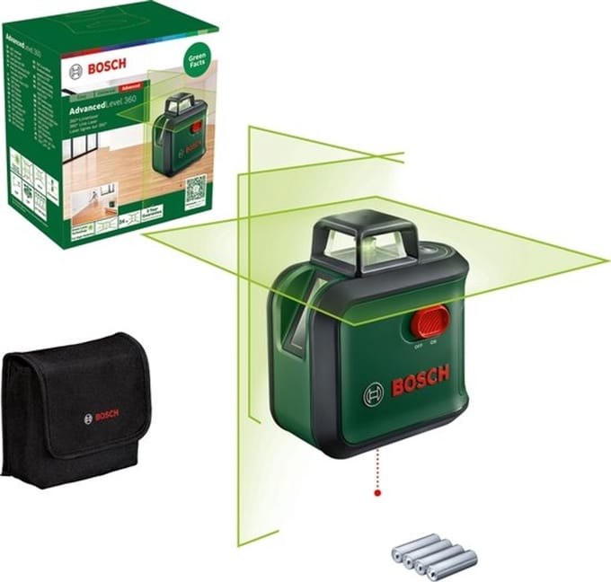 Bosch AdvancedLevel 360 - 360° Kruislijnlaser - Inclusief Opbergetui en Batterijen - 4059952648026