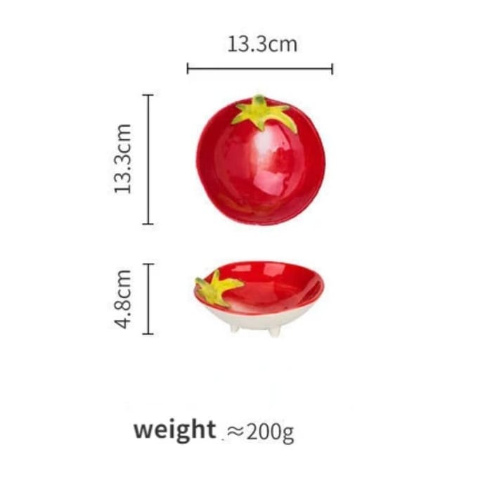Snacksschaal Sausschaal Dessertbord Groentevorm Saladekom Kindermaaltijdblad red