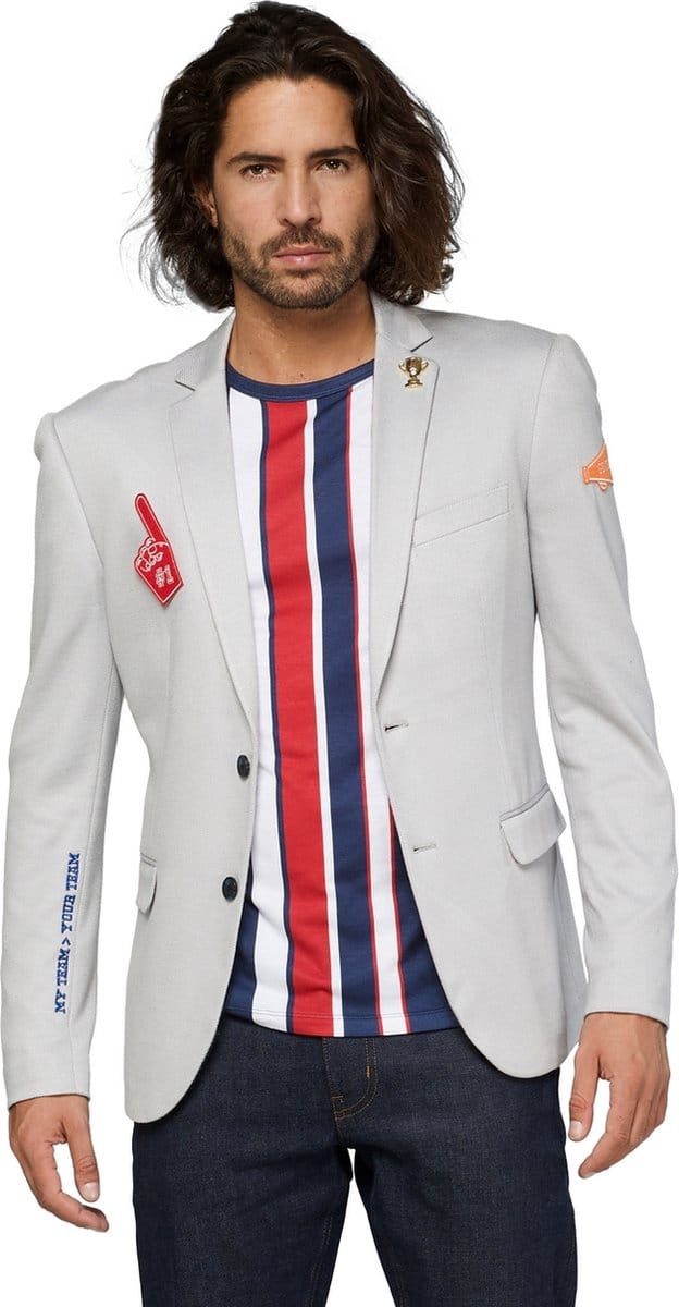 OppoSuits Deluxe Supportswear - Sports Jersey  - Heren Blazer - Sport - Soft Grey - Maat EU 48