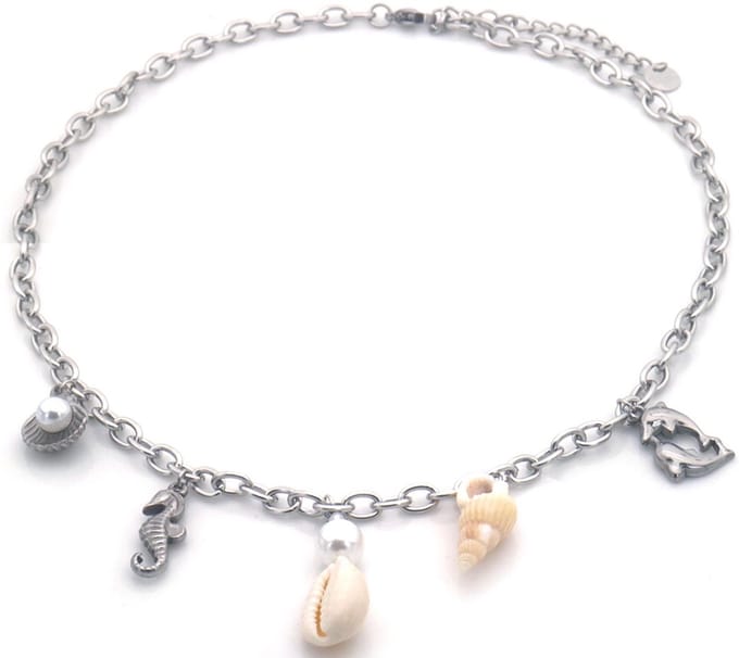 RVS Ketting – Zee-thema Bedels – 40-45cm – Stijlvol & Duurzaam