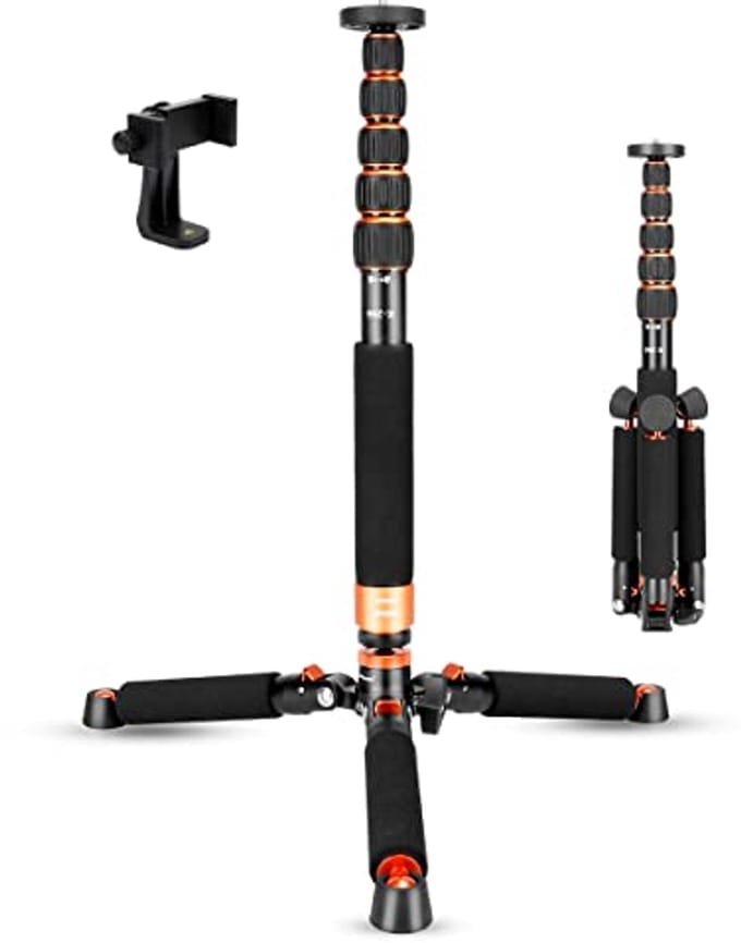 Verstelbare Aluminium Monopod met Mini Statief - Tot 6 kg