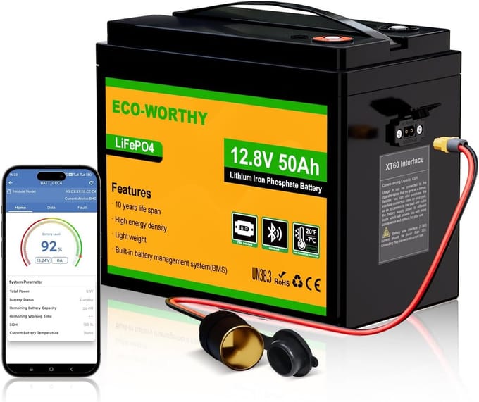 Lithium Batterij - Accu - Boot Energie - Lage Temperatuur Bescherming - 12V 50Ah
