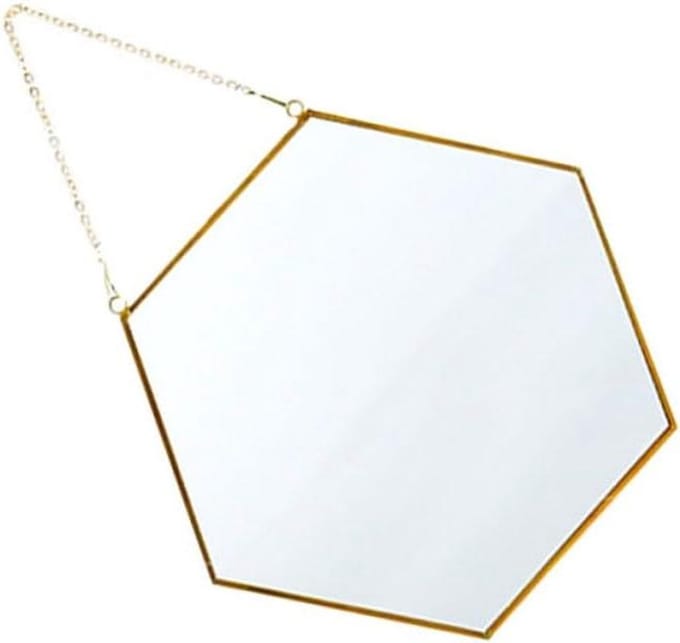 Make-up spiegel - Wandspiegel Decoratief - Schoonheidsroutine Optimaliseren - Scandinavisch Design - 26x30 cm - Goud