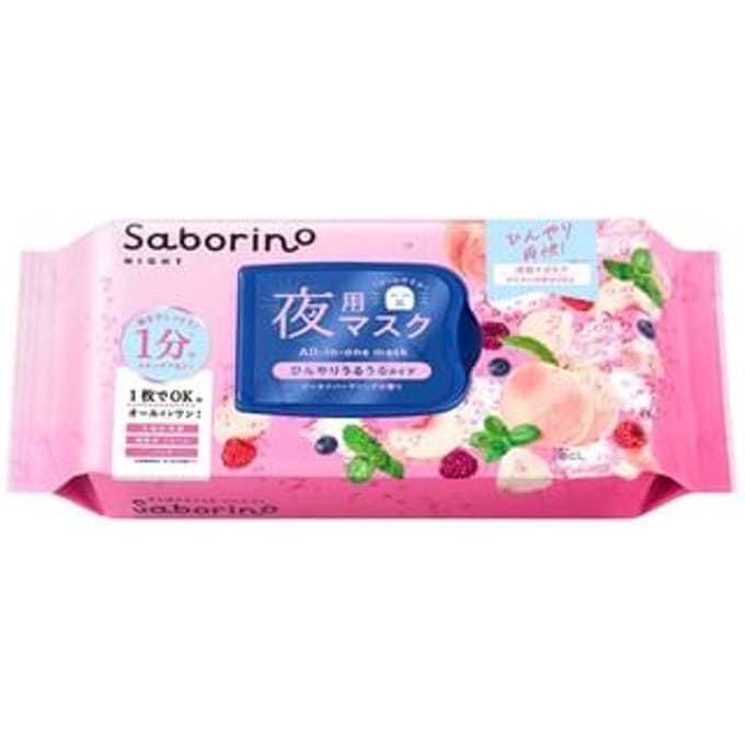 BCL - Saborino Night Cool Otsukaresamask Peach Sparkling Sheet Mask Limited Edition 30 pcs