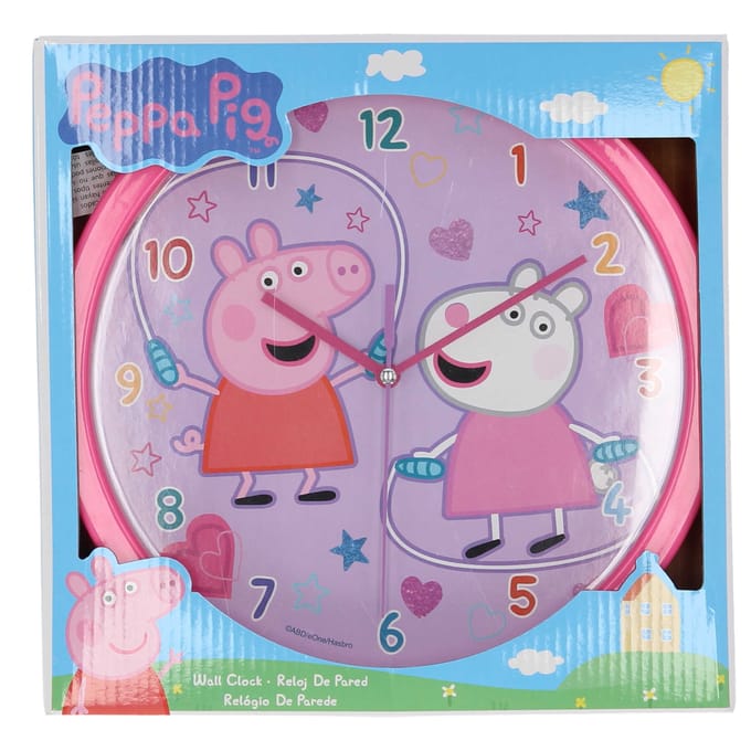 Peppa Pig Wandklok Rond - Kinder Klok - 25 CM - Roze