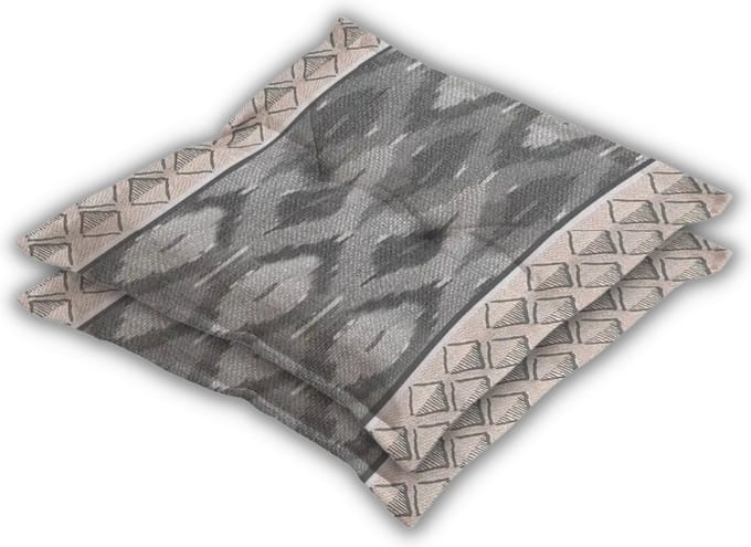 Madison - Zitkussen - Universeel - 2 stk. - 50x50 cm - Ikatin Grey - Hocker - Grijs