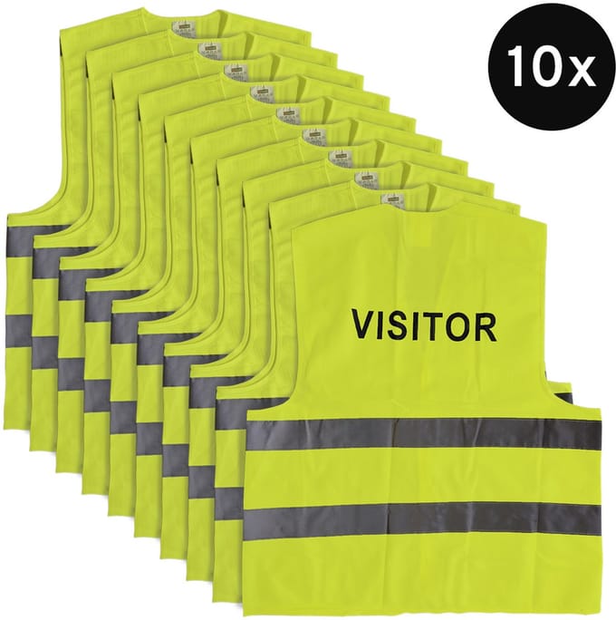 Mexxo Visitor veiligheidshesje geel - set van 10 - one size - reflecterend - 100% polyester