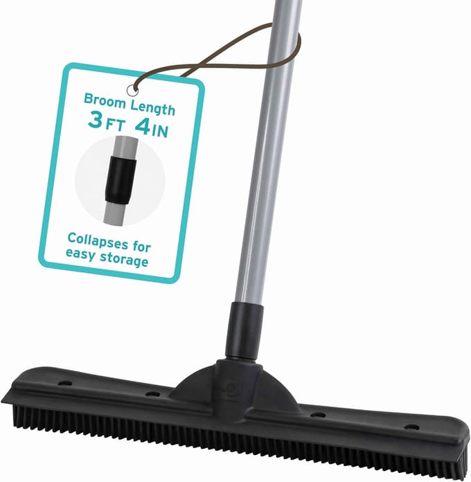 Compacte Pet Hair Remover met Rubber Bezem en Tapijt Hark